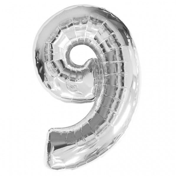 Anagram 26 in. Number 9 Silver Super Shape Foil Balloons 88603